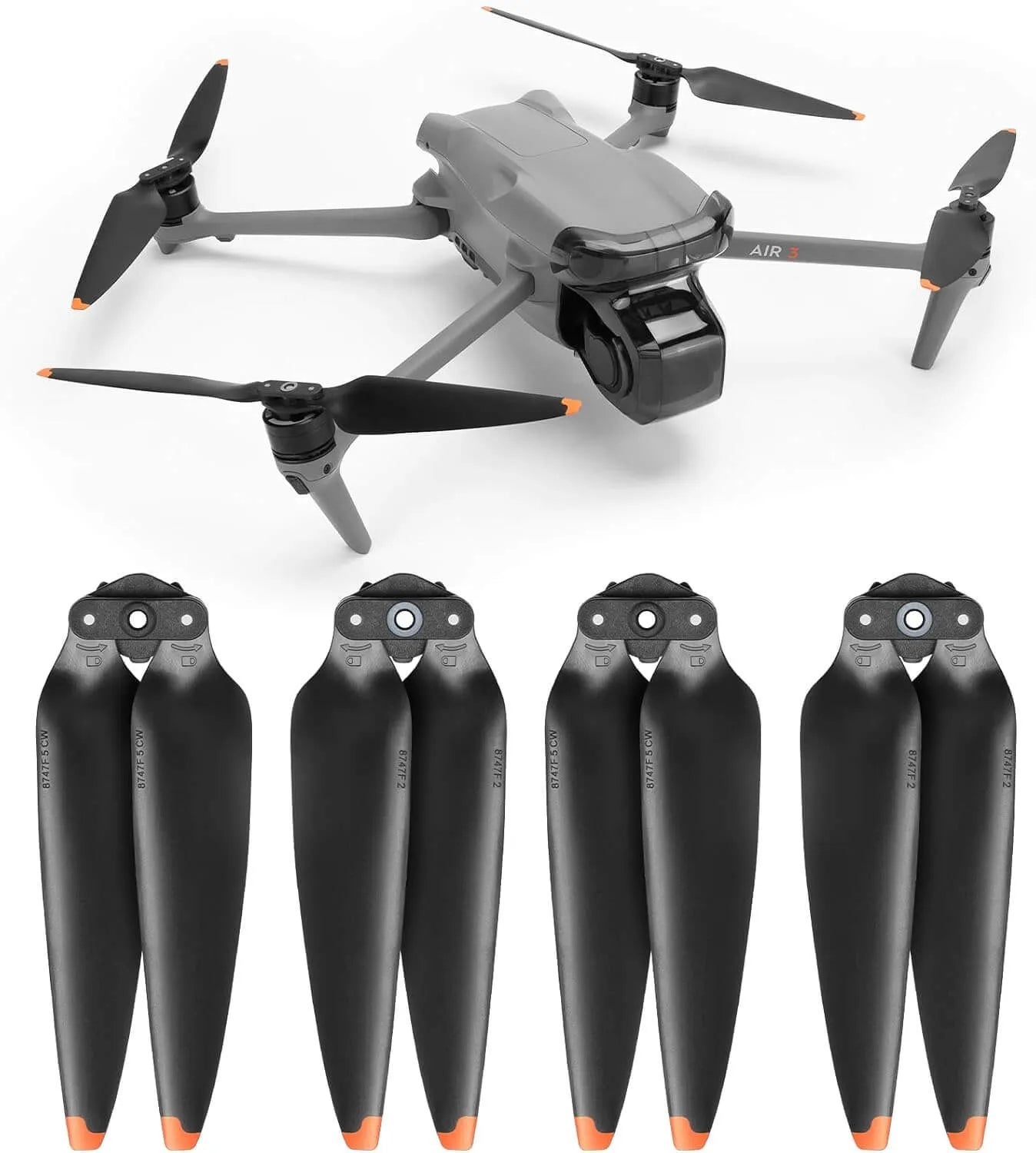 Crazepony DJI Air 3 Propellers Blades Συμβατές με DJI Air 3 Αξεσουάρ Drone Low-Noise Propeller Wings Accessories (2 ζεύγη προσώπων)