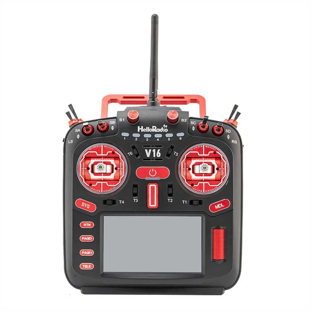 HelloRadioSky V16R ELRS 4-in-1 Radio Transmitter – 1W Built-in, CNC RDC90 Metal Gimbals, 4.3" Touch Screen, Mode 2 for FPV Racing Drones