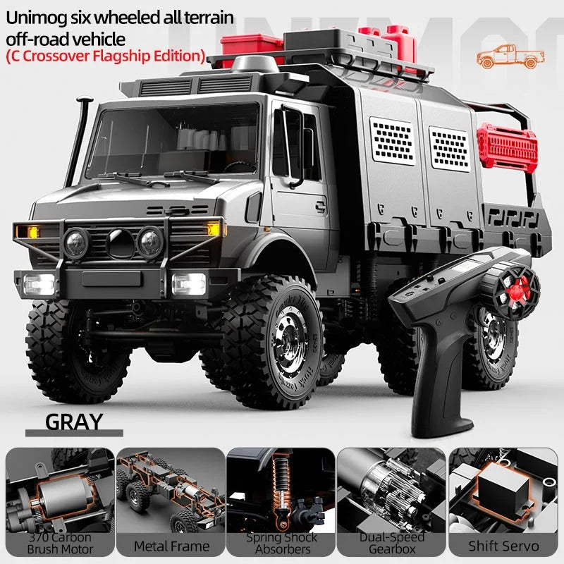 JJRC C8823C Unimog 1/18 Scale 6x6 6WD Off-Road 2-Speed Brushed RC Rock Crawler Truck