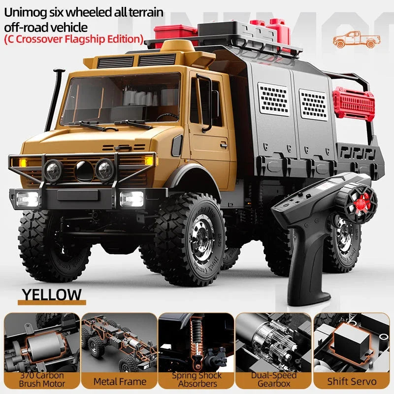 JJRC C8823C Unimog 1/18 Scale 6x6 6WD Off-Road 2-Speed Brushed RC Rock Crawler Truck