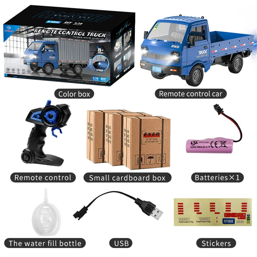 KFPLAN KF21 1/16 2.4G 2WD RC Van with LED & Spray – RTR Toy for Kids