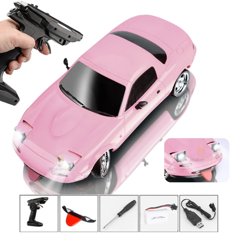 2025 - LDRC 1804 Pro - RC Drift Car RTR RWD Gyro 1/18 Mazda MX-5 1500mAh Battery LED Lights Alloy Body