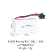 LDRC 1804 RC DRIFT CAR RTR 1/18 MAZDA MX-5 Αναβάθμιση 1200mAH Μπαταρία & ελαστικά & εμπόδιο σετ