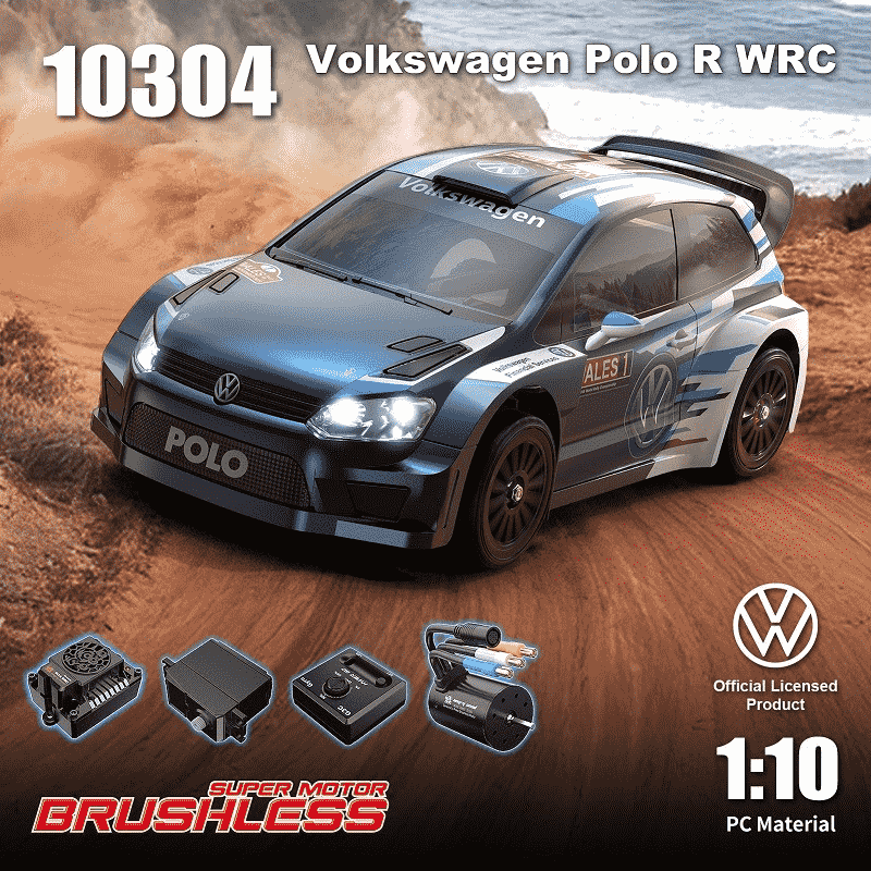 MJX Hyper Go 10304 1/10 Volkswagen Polo R WRC Brushless RC Rally Car – 70km/h 3S RTR