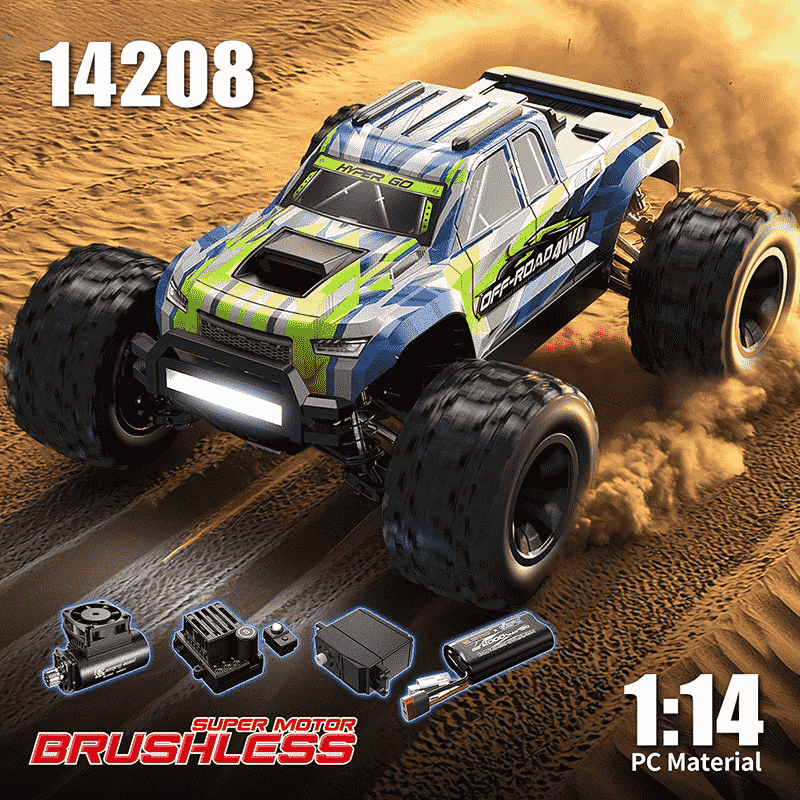MJX Hyper Go 14208 1/14 Brushless RC Car β 41km/h High Speed 4WD Off-Road Bigfoot Truck RTR