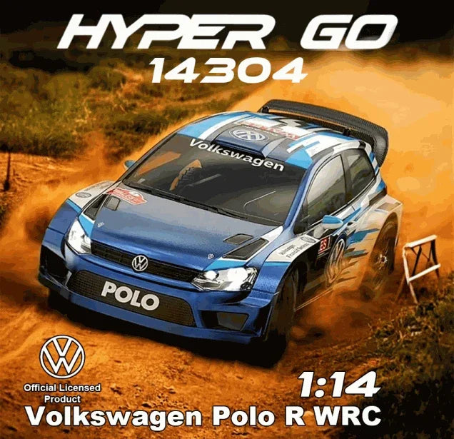 MJX Hyper GO 14304 1/14 VW Polo R WRC CHILLESS RC RALLY CAR - 63 km/h, RTR, licencia