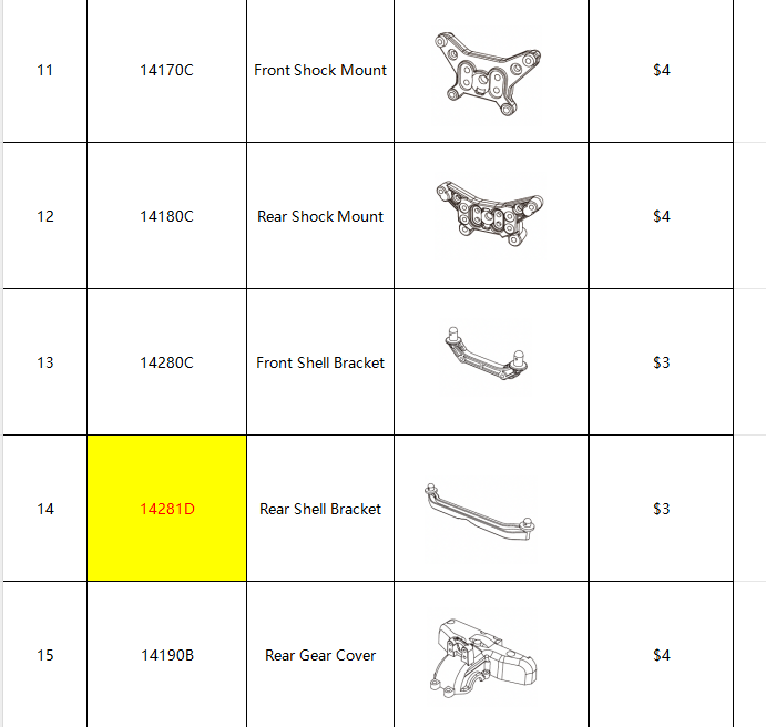 MJX Hyper Go 14211 RC Car Original Full Spare Parts Set