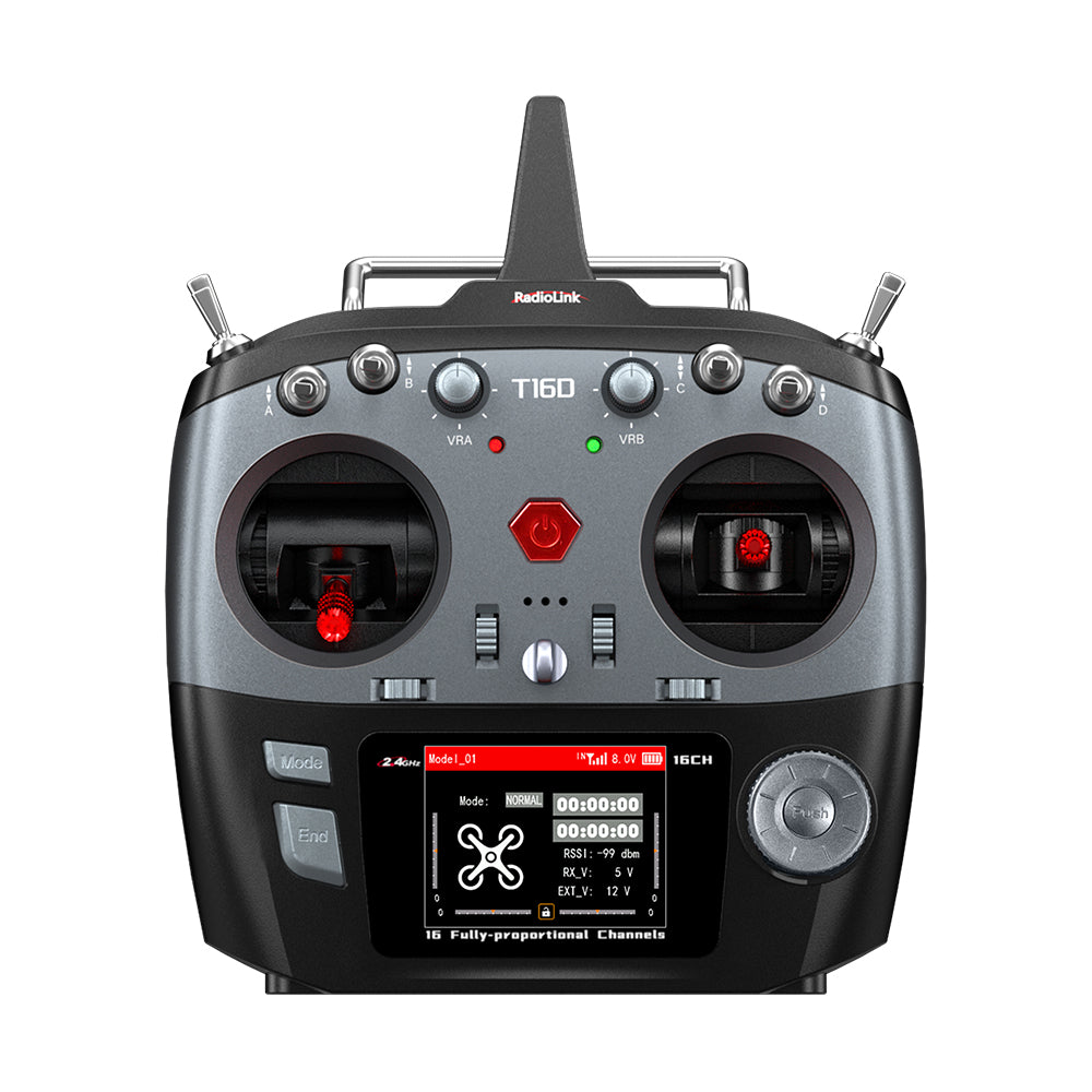 Radiolink T16d 16 canaux 2,4 GHz Contrôle de la précision de l'émetteur RC pour les modèles de l'air, de la terre et de l'eau