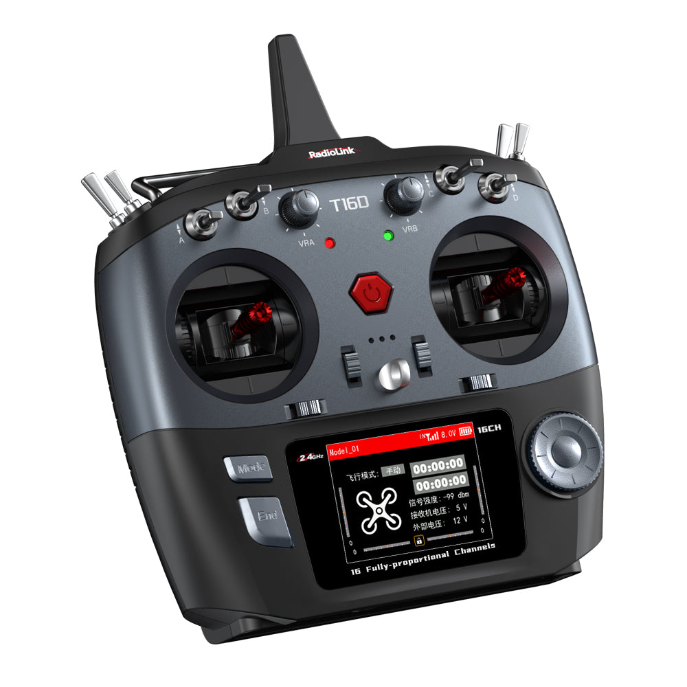 Radiolink T16d 16 canaux 2,4 GHz Contrôle de la précision de l'émetteur RC pour les modèles de l'air, de la terre et de l'eau