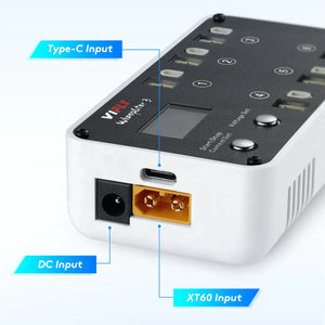 VIFLY WhoopStor 3 - 1S LiPo/LiHV 6 Channel DC/USB-C Battery Storage Charger Compatible w/BT2.0 and PH2.0 - Makerfire