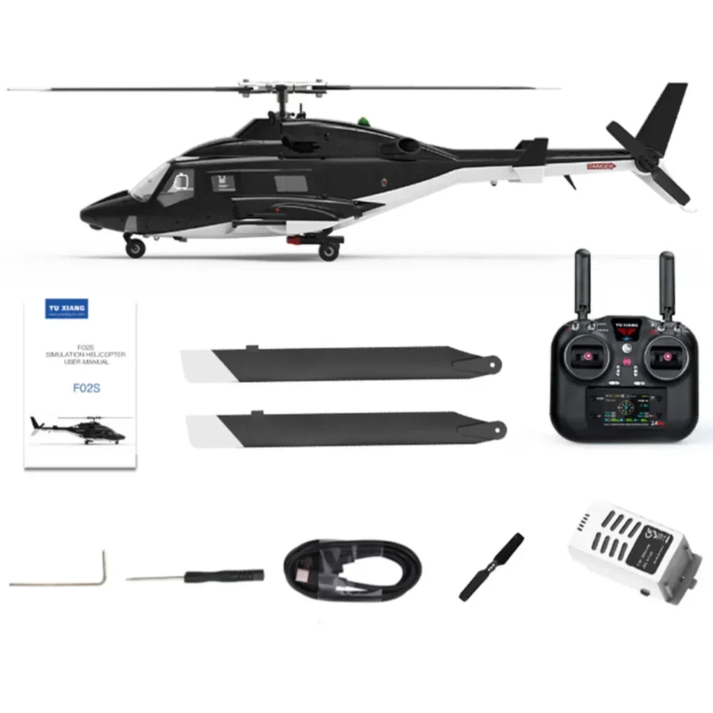 YuXiang F02S AirWolf 1:12 échelle Flybarless extérieur GPS double flux optique sans brosse RTF