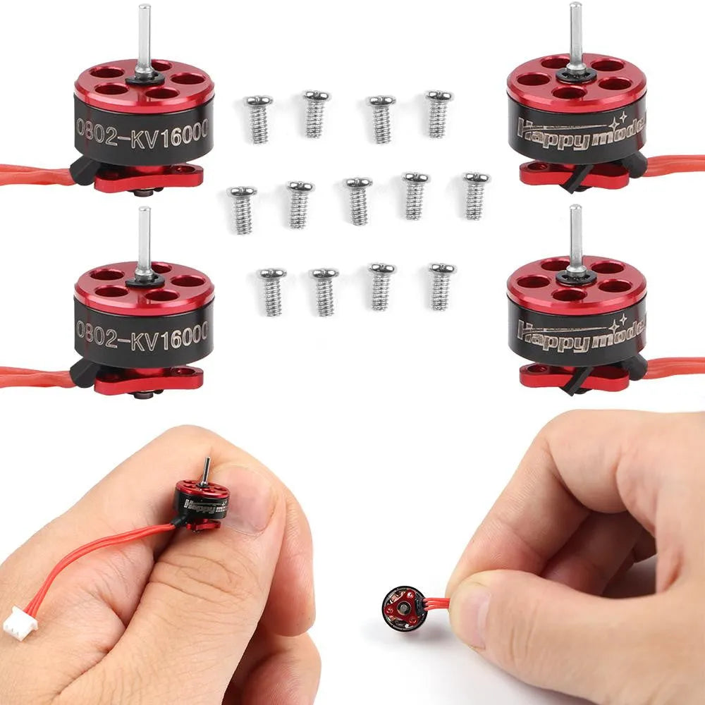 4pcs Happymodel 1-2S SE0802 16000KV/19000KV/22000KV/25000KV Brushless Motors Micro Drone Motor - Makerfire