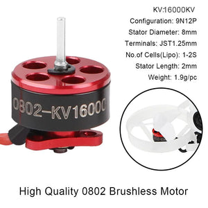 4pcs Happymodel 1-2S SE0802 16000KV/19000KV/22000KV/25000KV Brushless Motors Micro Drone Motor - Makerfire
