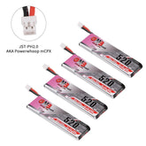 4pcs 520mAh 1S 3.8V LiPo Battery 80C HV LiHv Battery JST-PH 2.0 - Makerfire