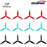 12PCS Gemfan 6042 3-Blade Propellers 6 inch Flash Props CW CCW for 220 250 280 FPV Racing Drone
