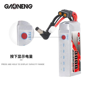 GAONENG 3000mAh 2S LiPo Battery 7.4V 5C with XT60 Plug DC 5.5*2.1mm for Fat Shark Glasses HD Goggles - Makerfire