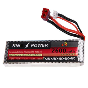 Wltoys 144001/ 124019/ 104001/ 124016/124017 7.4V 2600 MAH Lipo Battery T Plug 1/14 RC Car Upgrade Parts - Makerfire