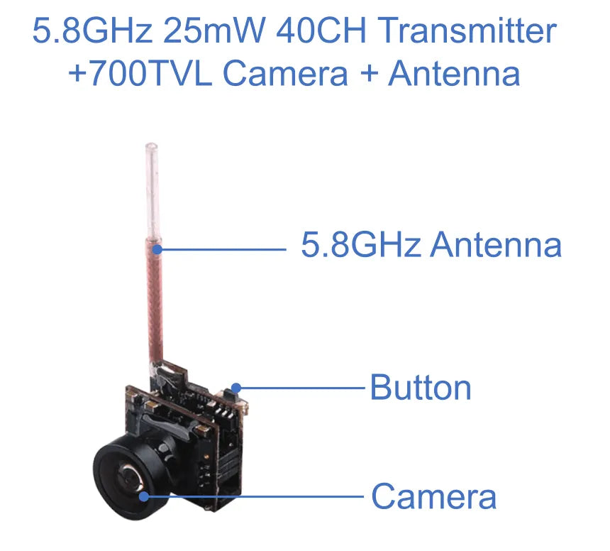 HCF9 5.8G 40ch transmitter 700TVL FPV Carmera 25mw OSD For Racing Drone - Makerfire
