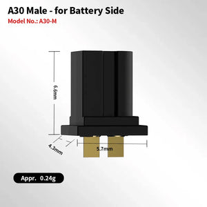 GAONENG/GNB A30 Male & Female Connector for FPV Whoops Quads LiPo Battery(Pack of 10) - Makerfire