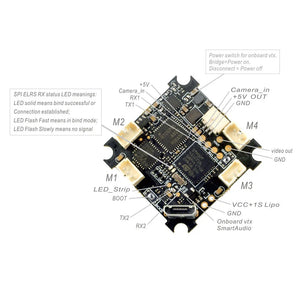 Happymodel ELRS F4 2G4 AIO 5in1 Flight controller built-in SPI 2.4GHz ELRS Receiver - Makerfire