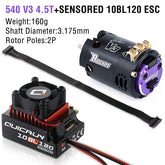 SURPASS Rocket 540 V3 4.5T Motor Sensor Brushless w/ Hobbywing QUICRUN 10BL120 120A ESC Combo for WLtoys 184016 1/10 1/12 Racing Car - Makerfire