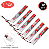 GNB/GAONENG 350mAh HV 1S Lipo Battery 30C 3.8V JST-PH 2.0 Powerwhoop Connector(Pack of 6) - Makerfire