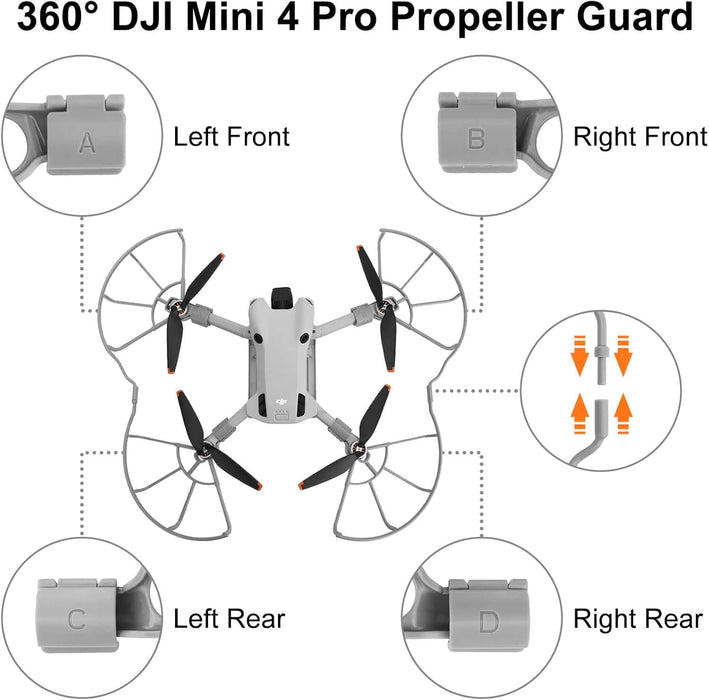 Mini 4 Pro Propeller Guard + Propellers + Landing Gear Leg Extensions + Propellers Holder Strap for DJI Mini 4 Pro Accessories