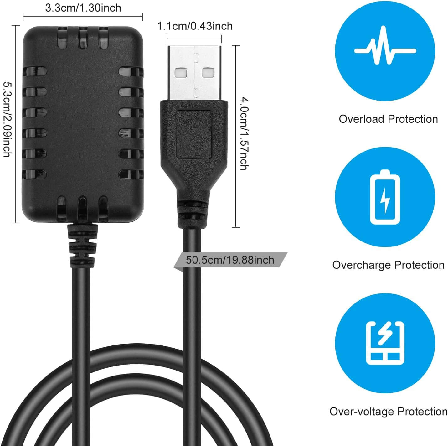 Crazepony 2-in-1 USB Balance Charger Cable 1A with XH-3P Connector Plug for 2S 7.4V LiPo Battery RC Car Boat Rock Crawler FPV Drone Quadcopter