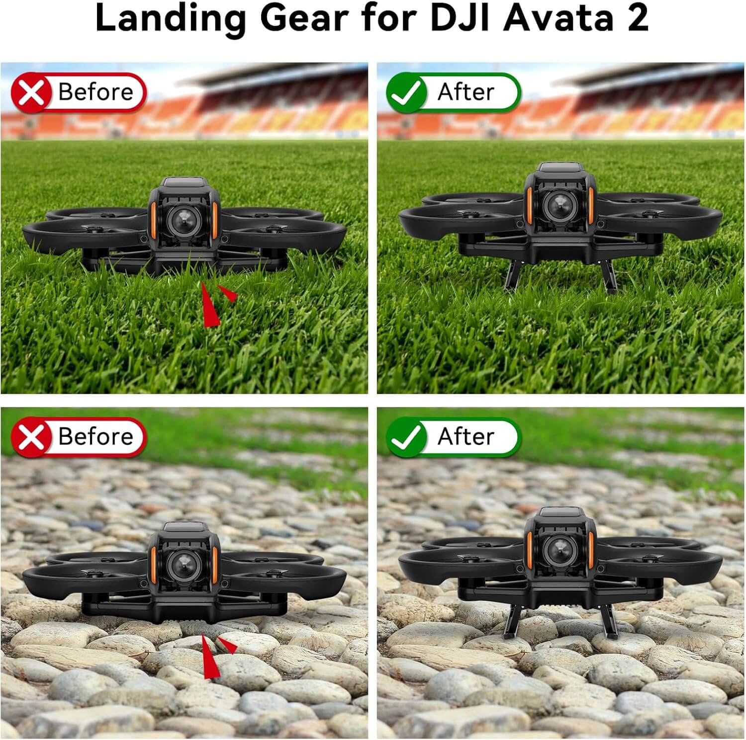 Landing Gear for DJI Avata 2, FPVERA Foldable Extended Landing Legs Protector Kit for DJI AVATA 2 Drone Accessories