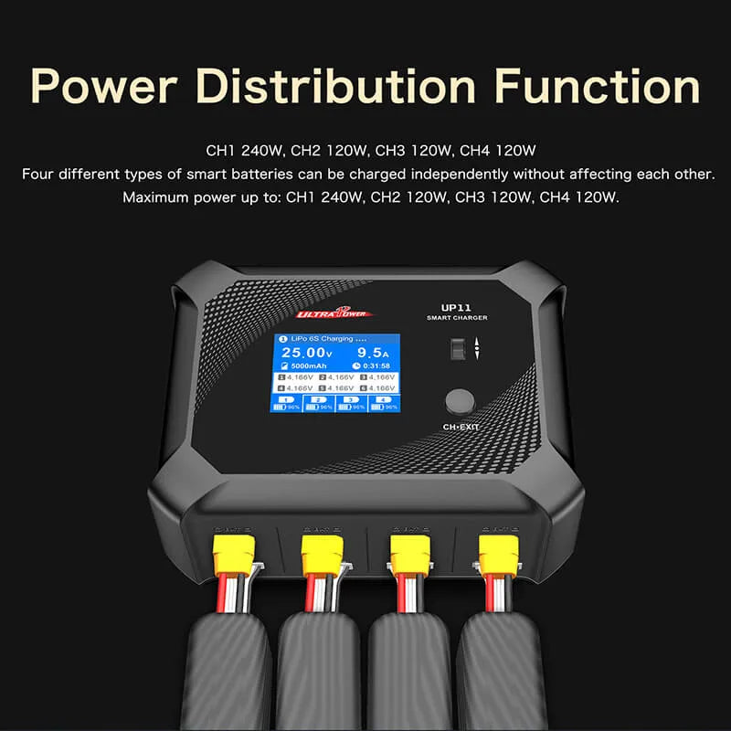 Ultra Power UP11 Bilancia Caricatore AC 240W DC 600W Smart Four Channel