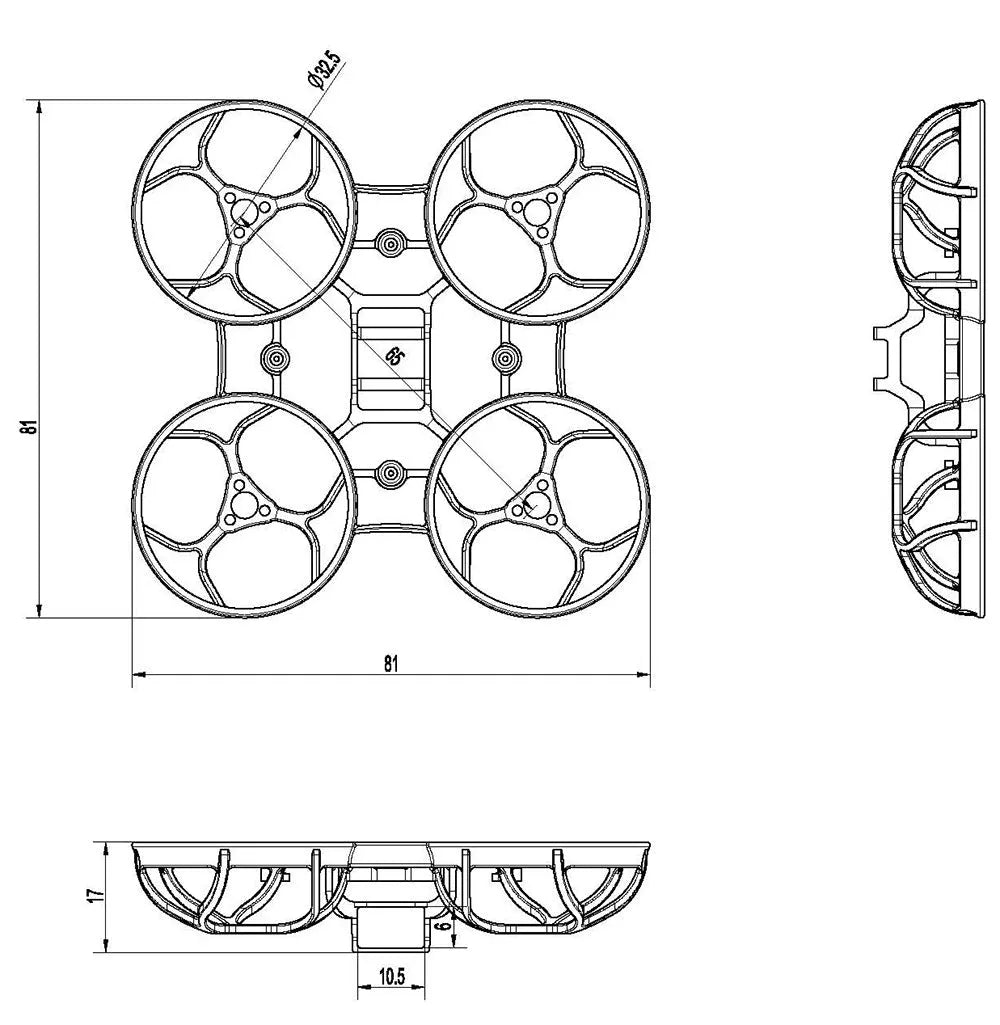 Happymodel 65mm Frame for Mobula6 2024 / Mobula6 ECO 2024(Pack of 2) - Makerfire