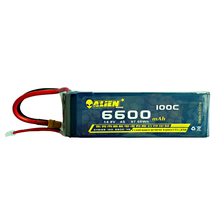 Alien 6600mAh 4S 14.8V 100C Battery with XT60 Plug - Makerfire