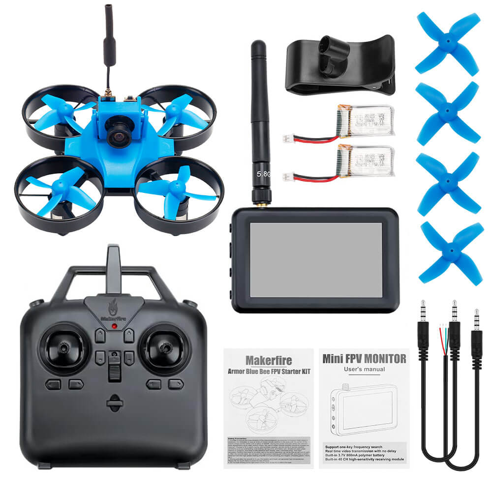 Makerfire Armor Blue Bee FPV Drone KIT 65mm Racing Drone RC Quadcopter w/Altitude Hold Function