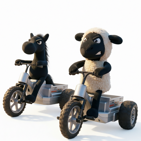 CL-18040 Crazy Little Sheep “Dark Horse” RTR RC Drift Trike – 2.4GHz RWD 3-Wheel Motorcycle with Full Proportional Control