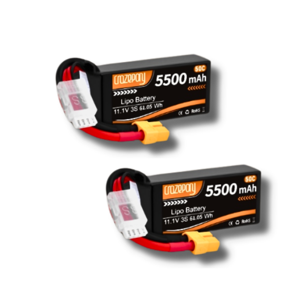 CrazePony 3S 11.1V 5500MAH 50C XT60プラグ付きLIPOバッテリー