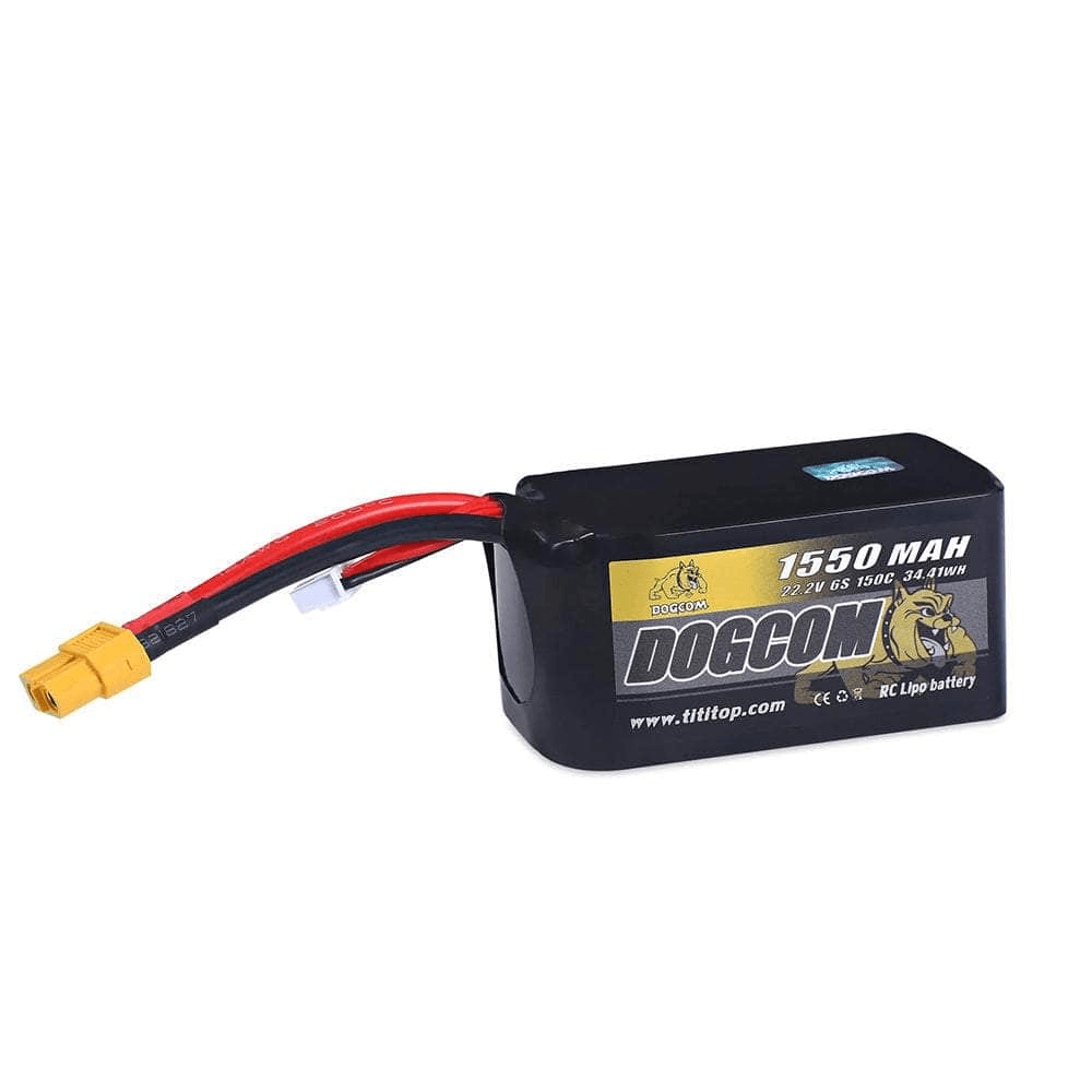 DOGCOM 22.2V 6S 1550mAh 150C Lipo Battery XT60 Plug - Makerfire