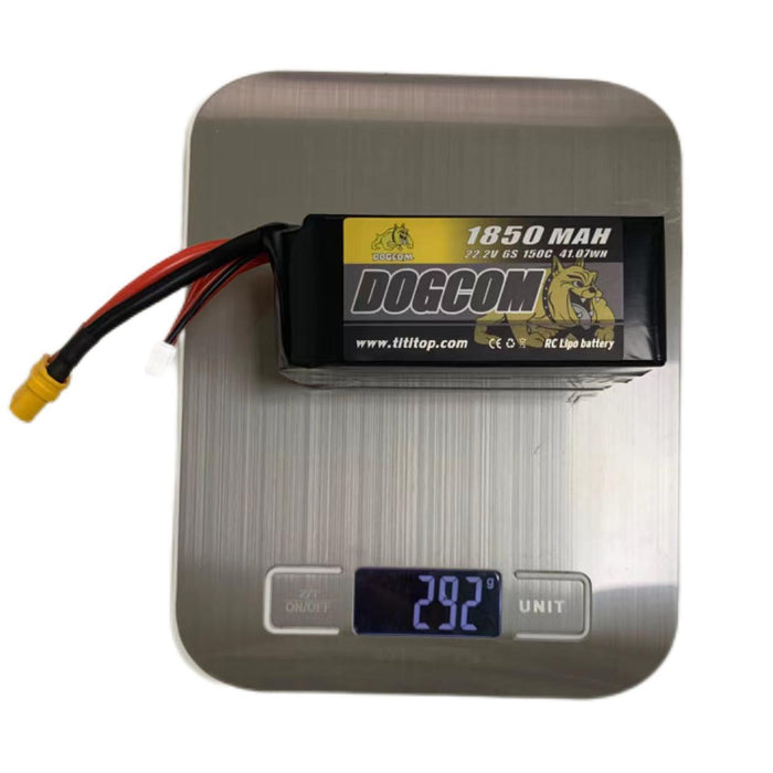 DOGCOM 22.2V 6S 1850mAh 150C LiPo Battery - Makerfire
