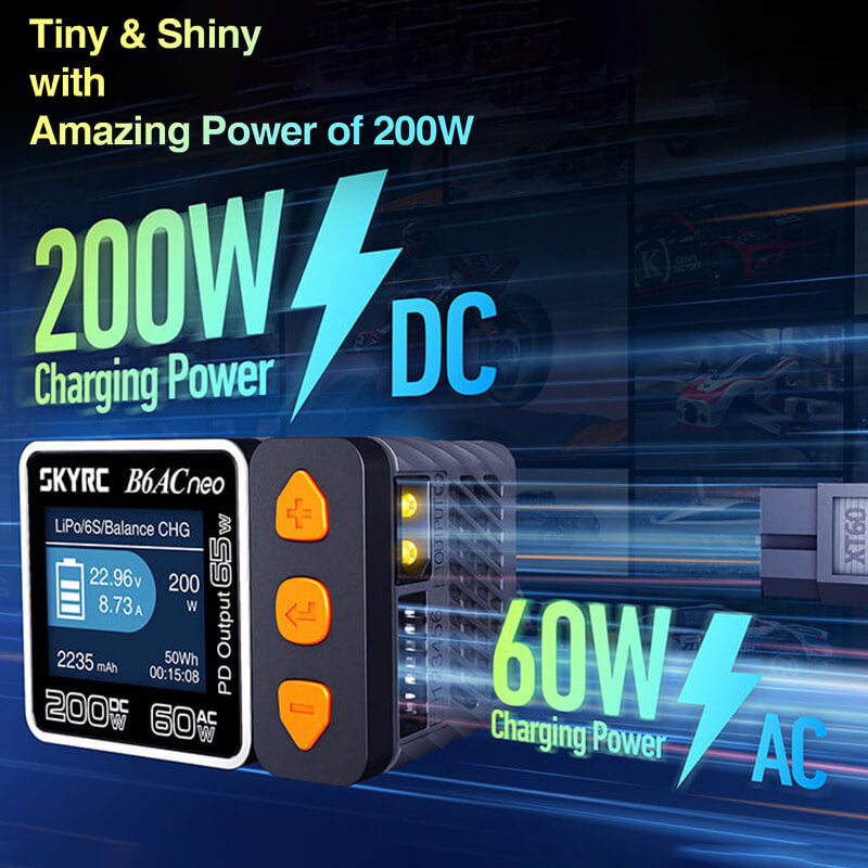 SKYRC B6ACneo Smart Charger AC 60W DC 200W 10A Battery Balance Charger