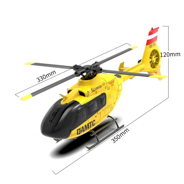 Yuxiang F06 EC135 Flybarless 1:36th Scale Eurocopter 6-Axis Simulation RC Helicopter with New Yellow Fuselage - Makerfire