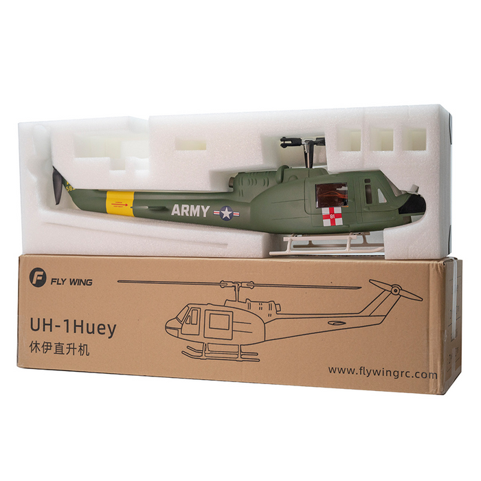 Fly Wing Huey UH1 V3 6CH GPS Self-stabilizing RC Helicopter with H1 Flight Control - Makerfire