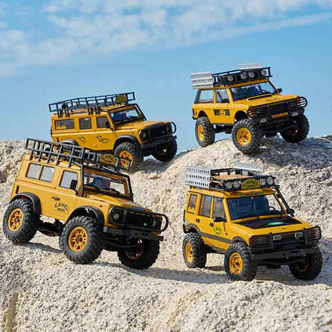 FMS FCX24M 1/24 Escala RC Car 4WD 2.4g autorizado pela Range Rover Camel Trophy Edition Rock Crawler Off-road Veículos de caminhão de escalada Luzes LED