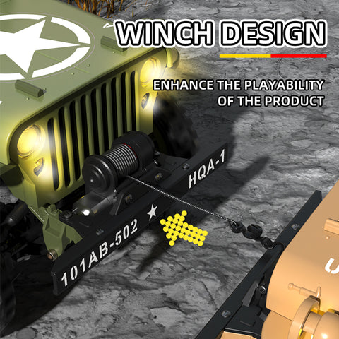 HG HG4-58 1/14 4WD RC Jeep – 2.4GHz Off-Road Truck with LED Lights, Sound & Winch