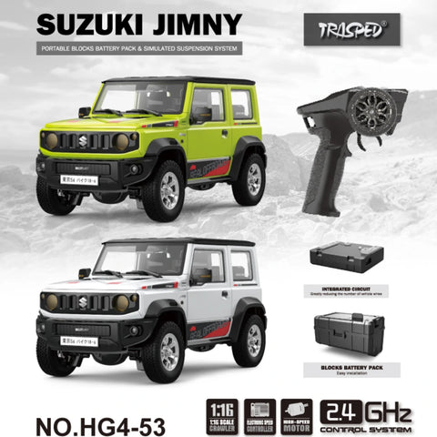 HGRC HG4-53 1/16 SUZUKI JIMNY RC Rock Crawler - 3WD Off-Road Truck with LED & Sound