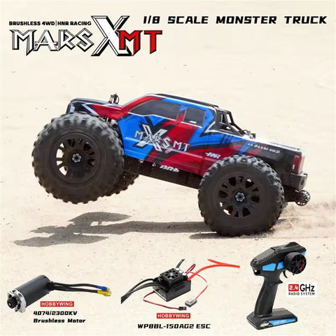 HNR H9902 X-MARS MT 1/8 Brushless RC Monster Truck – 4WD 90km/h Off-Road with Hobbywing ESC