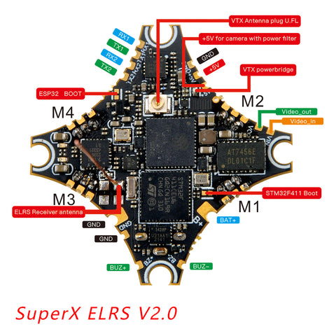Happymodel SuperX ELRS V2.0 AIO 5-IN-1 Flight Controller