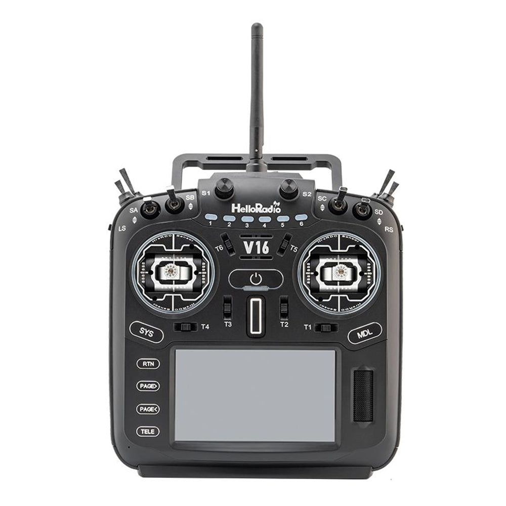 HelloRadioSky V16R ELRS 4-in-1 Radio Transmitter – 1W Built-in, CNC RDC90 Metal Gimbals, 4.3" Touch Screen, Mode 2 for FPV Racing Drones