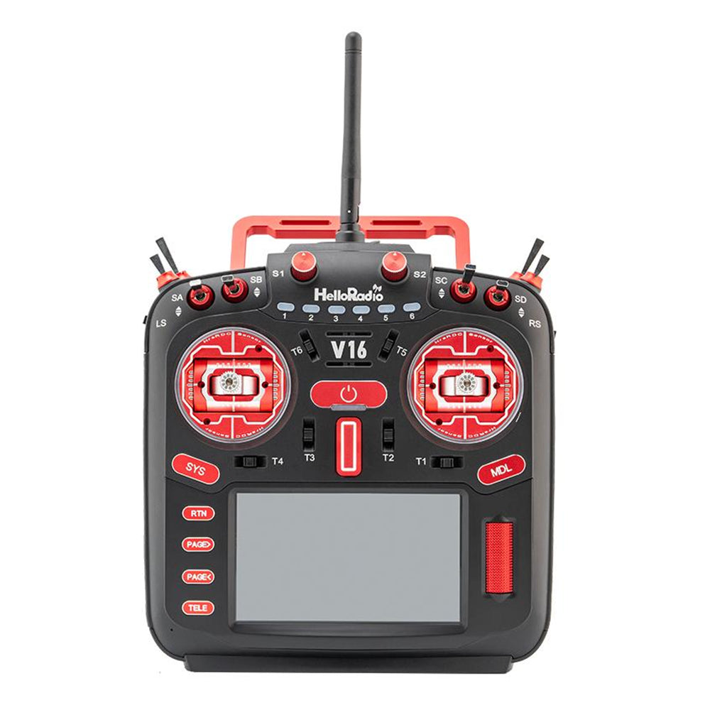 HelloRadioSky V16R ELRS 4-in-1 Radio Transmitter – 1W Built-in, CNC RDC90 Metal Gimbals, 4.3" Touch Screen, Mode 2 for FPV Racing Drones