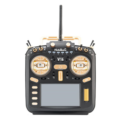 HelloRadioSky V16R ELRS 4-in-1 Radio Transmitter – 1W Built-in, CNC RDC90 Metal Gimbals, 4.3" Touch Screen, Mode 2 for FPV Racing Drones