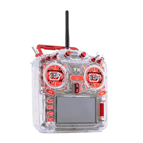 HelloRadioSky V16R Transparent FPV Transmitter – 1W ELRS & 4-in-1, CNC Metal Gimbal, Mode 2, 4.3" Touch Screen