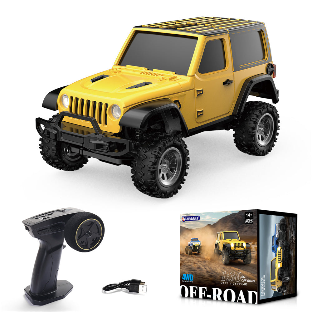 JIABAILE 3601/3602 RTR 1/36 4WD RC Rock Crawler - LED Lights, Full Proportional, 60-Min Playtime